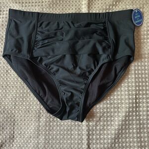 Swimsuits for all Black Swimwear Bottoms 14 NWT ruched high rise